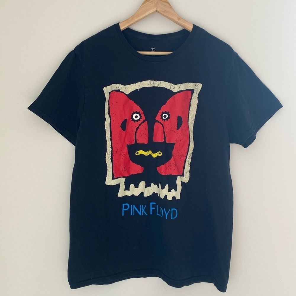 Pink Floyd Double Stitching T-Shirtrt Dark Blue Sz L/G Festival Concerts Emo